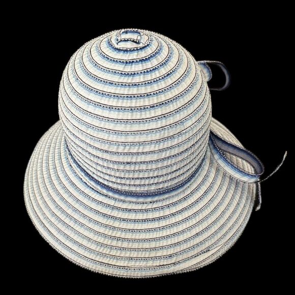 NWT Vintage Frank Olive By Gabriel Amar Blue White Kentucky Derby Picture Hat - Picture 7 of 7
